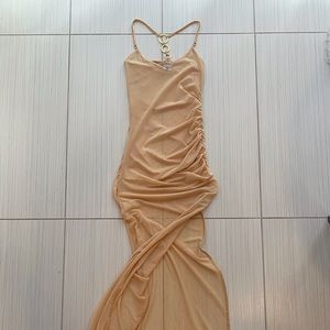 OhPolly mesh split cover up dress